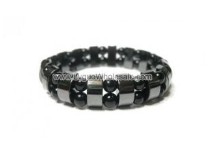 18cm Stone Beaded Hematite Stretch Bracelet